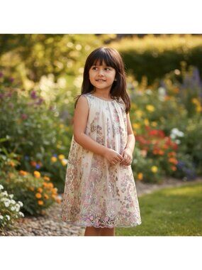 Helena Girl's Dress Size 6Y party wedding special occasion Floral Embroidered